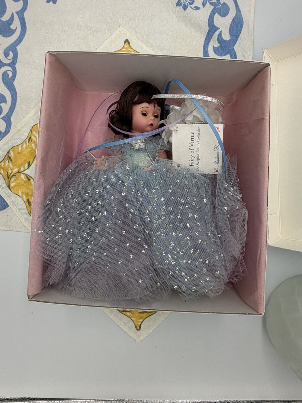 Madame Alexander Fairy Of Virtue-Blue Doll #13640 NIBWT and Stand
